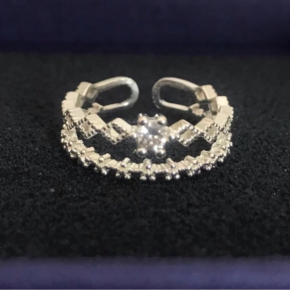 Sterling Silver Floral Open Band Ring